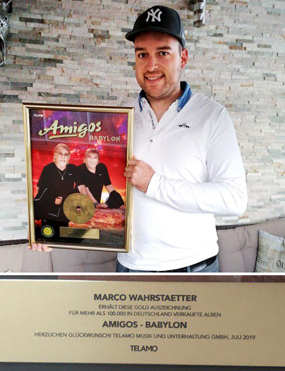 Erste Goldene für Marco Wahrstaetter als Songwriter in Deutschland